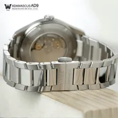Wise Adamascus AD9 904L bracelet and clasp, with the display caseback behind