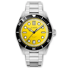 Tusenö Shellback V2 Yellow, yellow enamel dial, black ceramic bezel