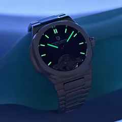 Pagani Design PD-YS025 in the dark, with lume on the hands and hour markers