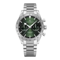Pagani Design PD-1766 chronograph with green dial on steel bracelet