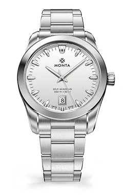 Monta Noble, opalin silver dial, on bracelet