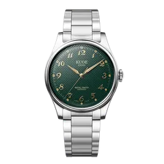 KUOE Royal Smith 90-006 35mm, Breguet Green, on bracelet