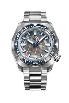 Zelos Hammerhead V3 300m Ti, meteorite dial, blue ceramic bezel