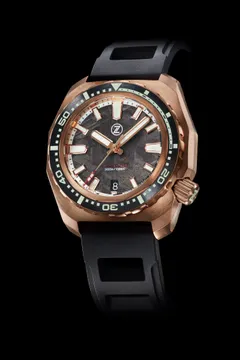 Zelos Hammerhead V3 300m in bronze, graphite meteorite dial, black ceramic bezel