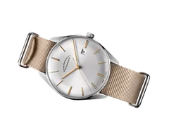 ELKA D01-0901, silver dial, on beige NATO strap