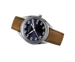 ELKA X03-0804, blue dial, on cognac suede strap