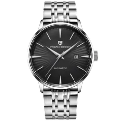 Pagani Design PD-2770 with black sunburst dial on steel bracelet