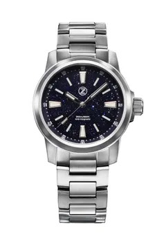 Zelos Aurora Field 38mm Ti, dark blue aventurine glass dial