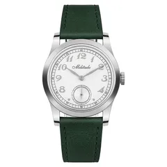 Militado ML01 (K1) with Grained White small-seconds dial on leather strap