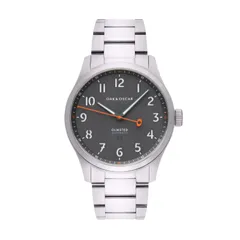 Oak & Oscar Olmsted 38, grey sandwich dial without date, on steel bracelet