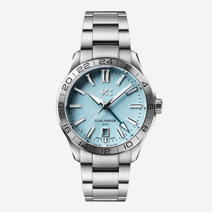 Christopher Ward C63 Sealander GMT 39mm, black dial on Bader bracelet