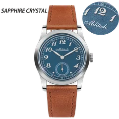 Militado ML01 (Sapphire) with Grained Blue small-seconds dial on leather strap