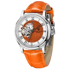 Pagani Design PD-YS015 with orange sparkle centre on orange leather strap