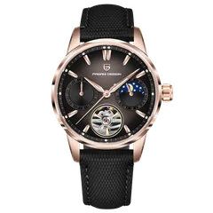 Pagani Design PD-YS021 with black gradient dial, rose-gold-tone case, black strap