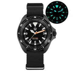 Watchdives WD1980 V3 no-date with black PVD case and orange hands