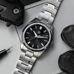 Watchdives WD0003G with black spiral guilloché dial