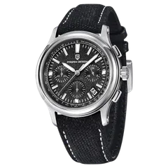 Pagani Design PD-1781 chronograph with textured black dial on black strap