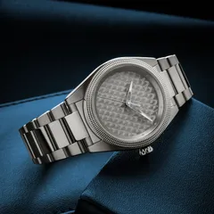 Isotope Flyway Guilloché Brushed Silver Hands