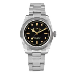 San Martin SN0106-G with black gilt dial and Mercedes hands