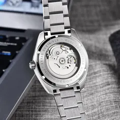 Pagani Design PD-1788 GMT display caseback engraved Water resistant 100M, showing a movement signed NH34A