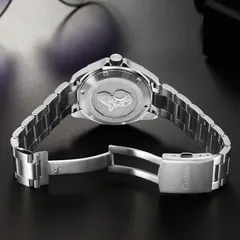 Cadisen C8209 engraved solid caseback and fold-over clasp