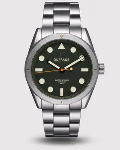 DuFrane Barton Springs MkIV, Live Oak dial without date, angled view