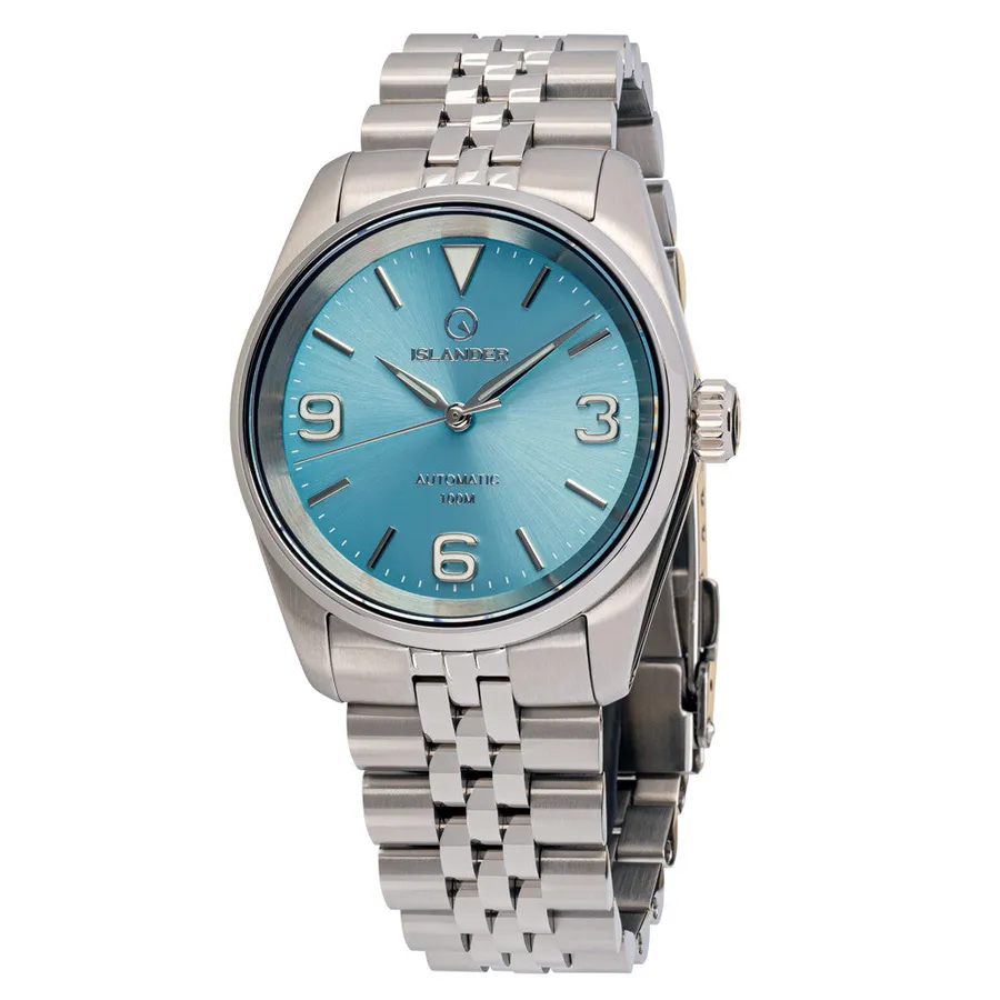 Islander Manhasset with ice blue 3-6-9 dial on 5-link steel bracelet