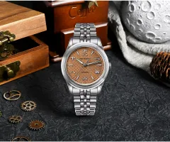 San Martin SN0144-CG2 with copper-tone coin-pattern dial