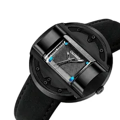 Cadisen C2027M with black dial in a black case on a black leather strap