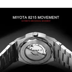 Cadisen C8200 display caseback showing the Miyota 8215