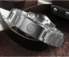 San Martin SN034-A-SY steel bracelet with hexagon-logo folding clasp