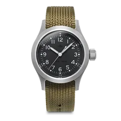 MKII Cruxible Hellion Non-date (satin) on a khaki Nytex strap