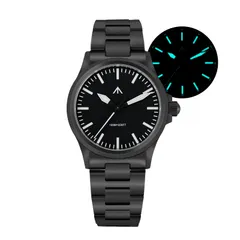 Militado ML18 (VH31) in black PVD with black 556 I-style baton dial on black bracelet
