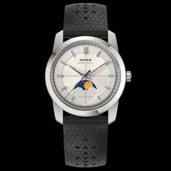 MAEN Lunar Classic 36 M7.1.1 with cream white dial on black tropic strap