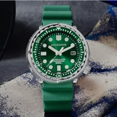 San Martin SN003-G2-J with green dial on green rubber strap