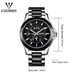 Cadisen C1037 dimension drawing (41mm case, 20mm strap)
