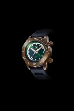Zelos Abyss 2 3000m Bronze, green sunburst dial, bronze bezel