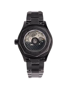 Undone Basecamp GMT Stealth see-through caseback on the black steel bracelet