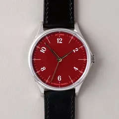 anOrdain Model 1 41mm Oxblood, vitreous enamel dial, on black shell cordovan strap