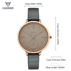 Cadisen C6135 dimension drawing (34mm, 9mm thick, 12mm strap)