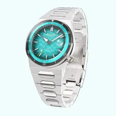 Bausele Elemental Oceanic Blue, sand ripple dial detail