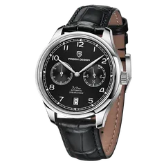 Pagani Design PD-1722 with black dial on black leather strap