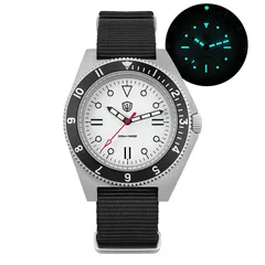 Watchdives WD1972 with white dial on a black nylon strap