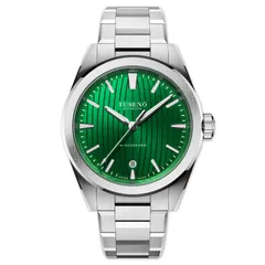 Tusenö Windseeker Green, green dual-surface dial on steel bracelet