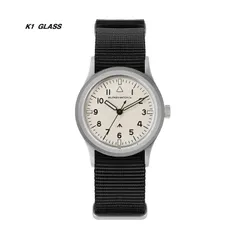 Militado ML14 V2 (VH31, K1), Cookie Cream dial, on black nylon strap