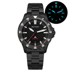 Militado ML16 (Ronda 515) in black PVD with black dial and date at 6 on black PVD bracelet