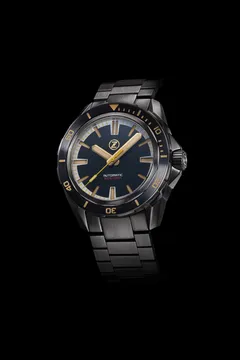 Zelos Swordfish 300m Diver NH35 Black Sand with dark PVD-coated case