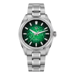 Watchdives WD0003C Elementum with green ice-crack dial and black chapter ring