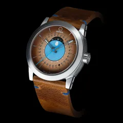 Isotope GMT 0º Terra Maris, brown and blue dial