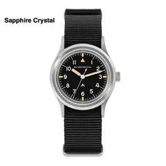 Militado ML14 V2 (VH31, Sapphire), Super C3 White Seconds dial, on black nylon strap
